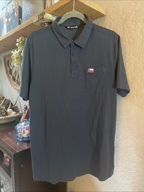 TravisMathew Navy Short-Sleeve Polo with Chest Pocket